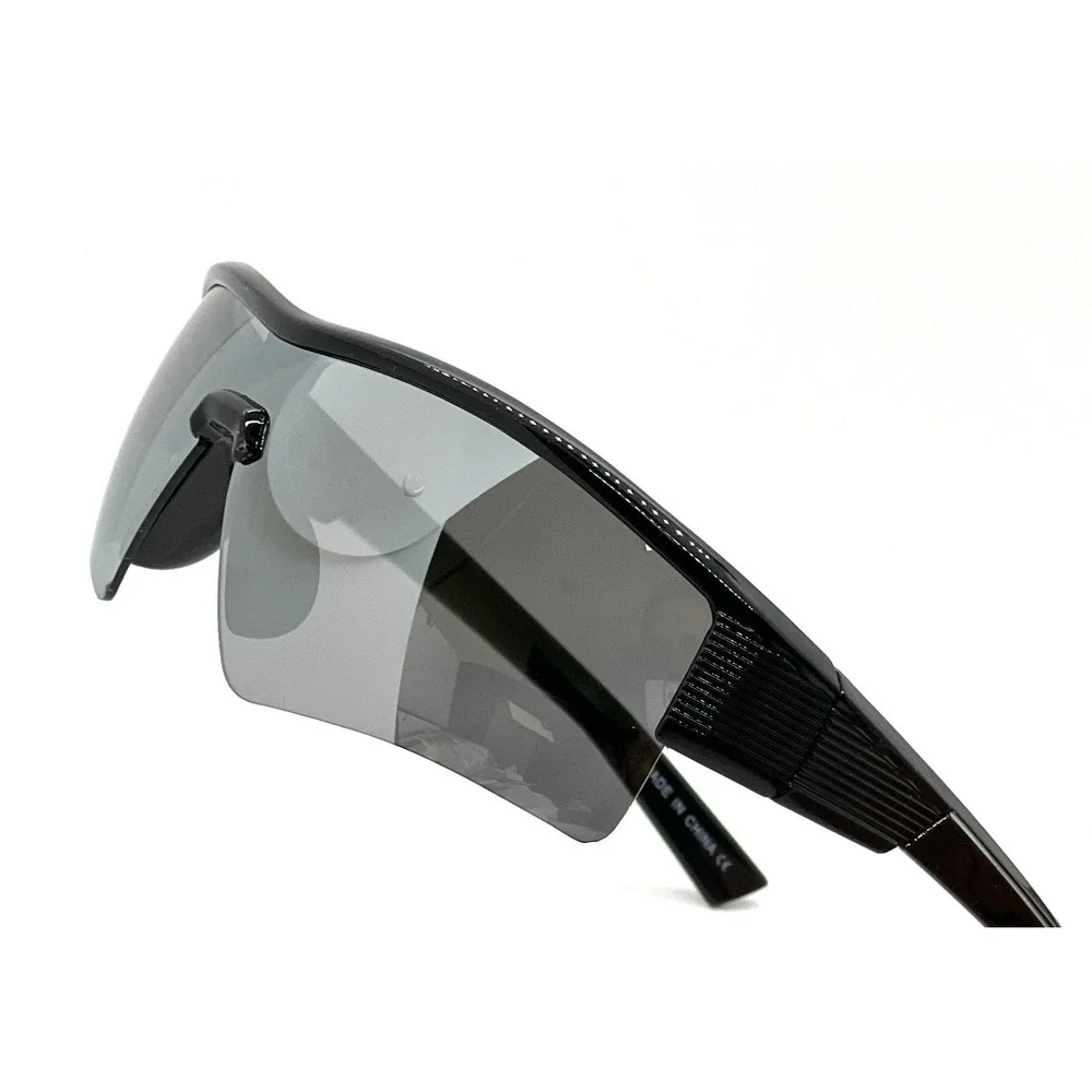Sport Sunglasses‎ Men's Half Frame Silver Mirrored Lens Running Cycling Glasses